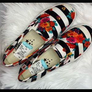 Floral Striped Rock & Candy slide on sneakers